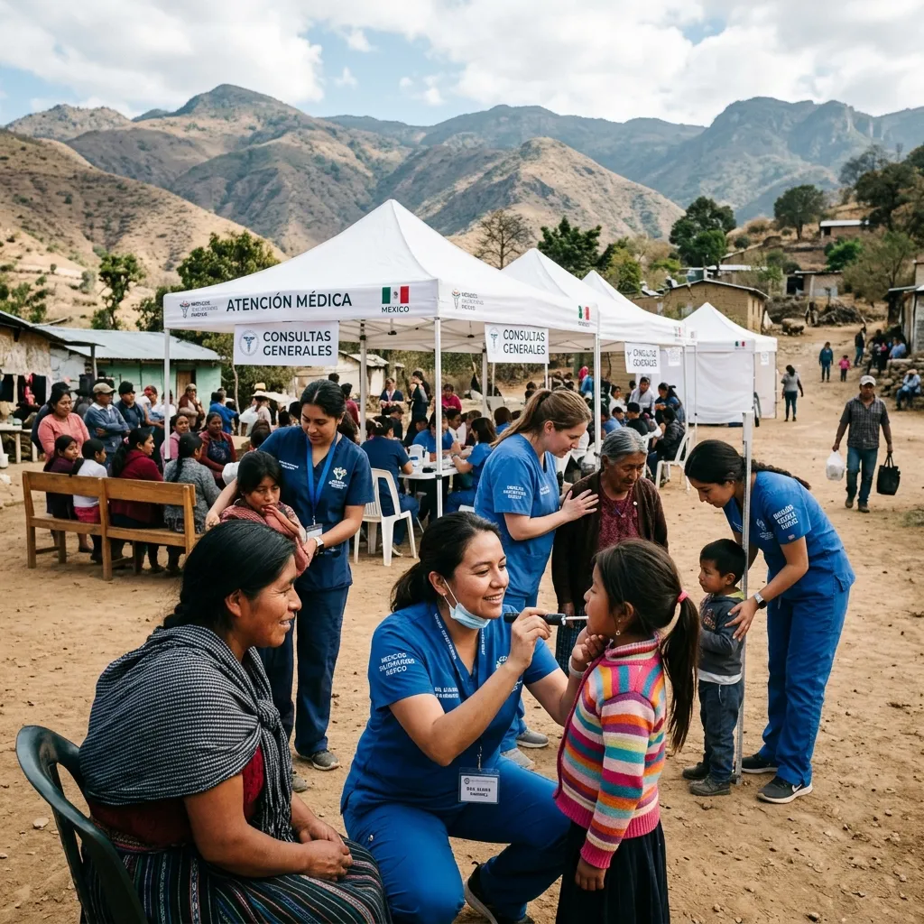 Brigada médica rural atendiendo a comunidades