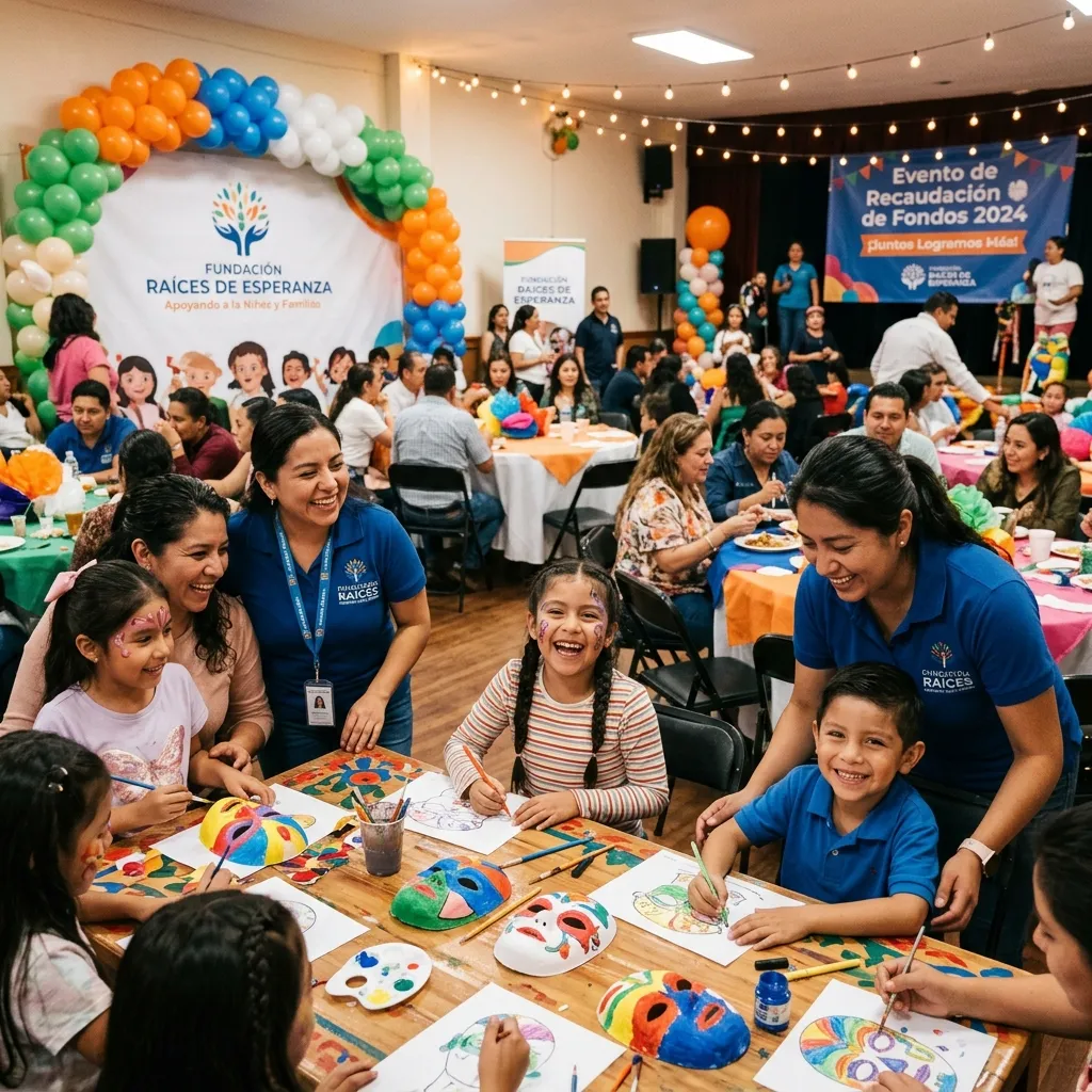 Evento de recaudación de fondos con familias y voluntarios